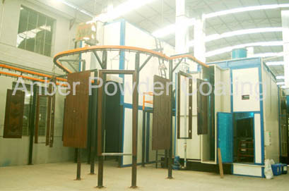 Security door powder coating line